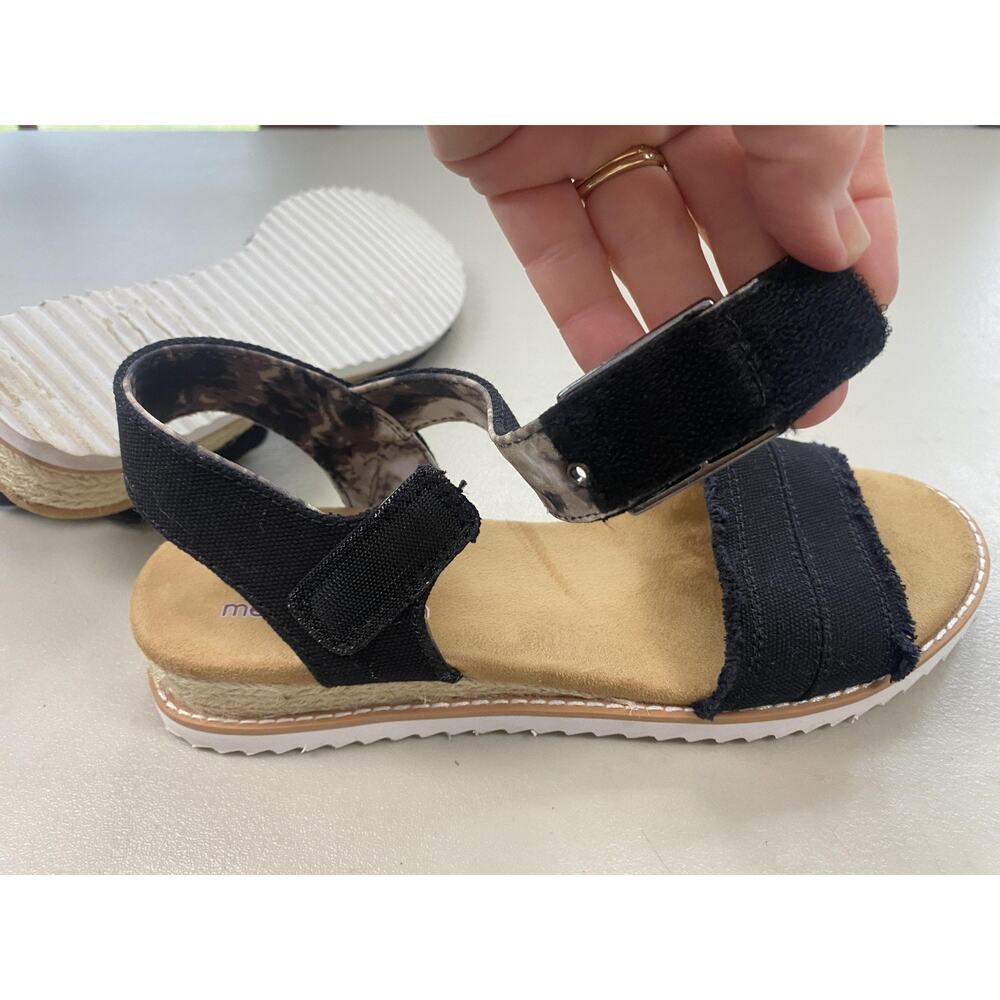Skechers BOBS Espadrille Sandals Womens 9 Black Wedge Desert Kiss Adobe Princess - Picture 9 of 11